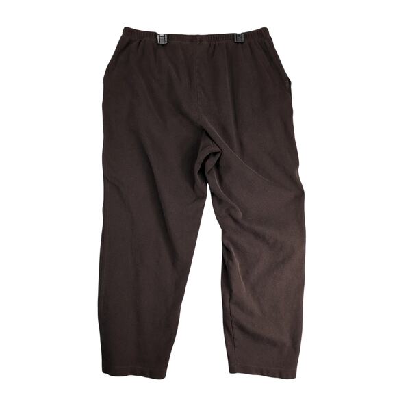 Lands End Brown Cotton Pull-On Pants Women's Plus Sz 1X Basic Minimalist Casual - Picture 2 of 10
